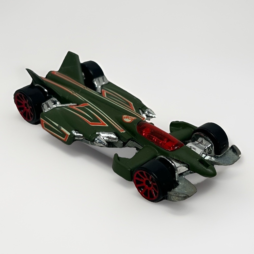 Hot Wheels Jet Threat 3.0 Olive Green 2008 Jet Rides Red Wheels Loose